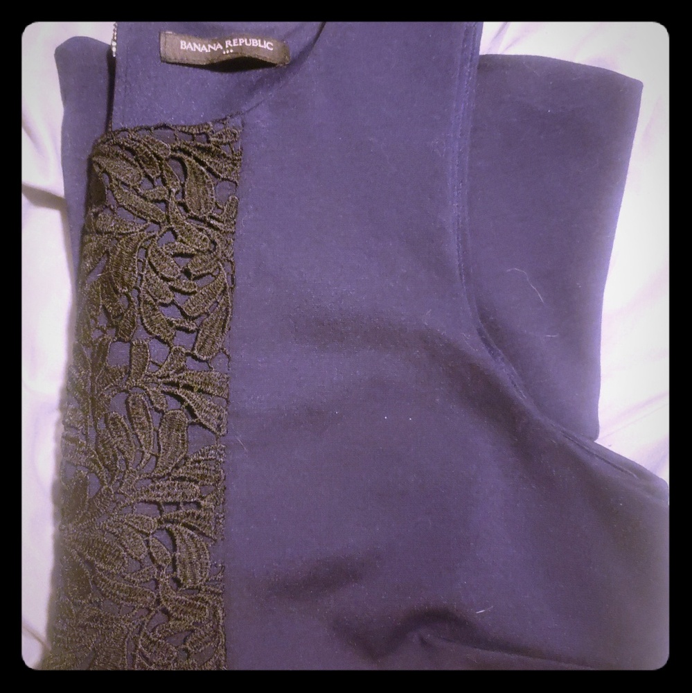 Banana Republic Navy Blue Peplum Top